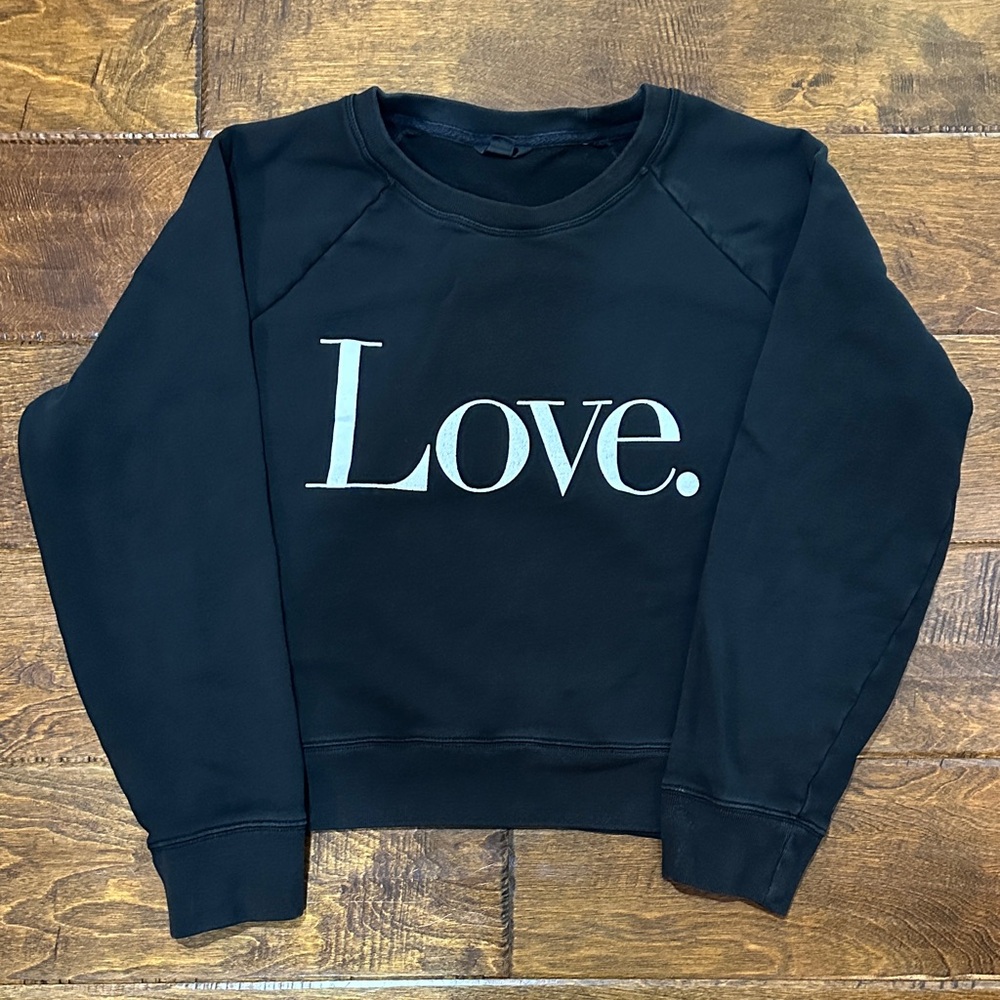 J Crew Love Black White Tennis Sweatshirt